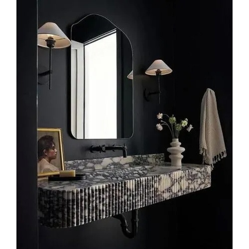 Black Marble Wash Basin - Color: White