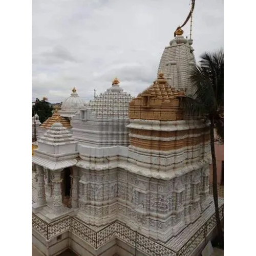Marble Home Temple - High-quality Marble, Different Sizes Available, Classic Rectangular Shape, Glossy White Finish | Elegant, Spiritual Design For Tranquil Worship