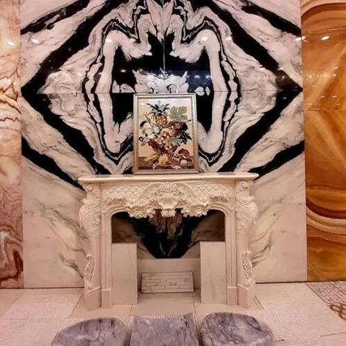 White Marble Fireplace - Regional Style: Indian