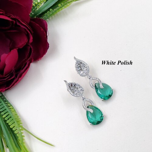 Shimmering Floral Design American Diamond Earring