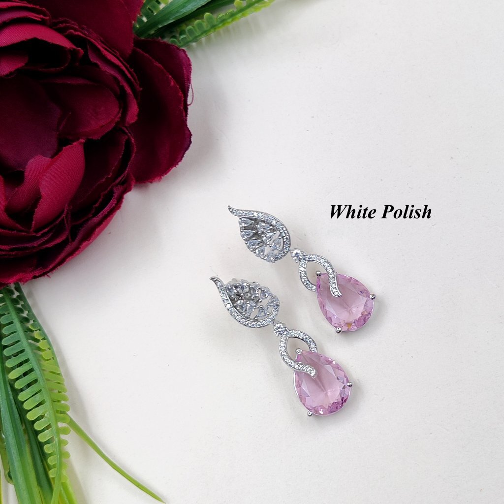 Shimmering Floral Design American Diamond Earring