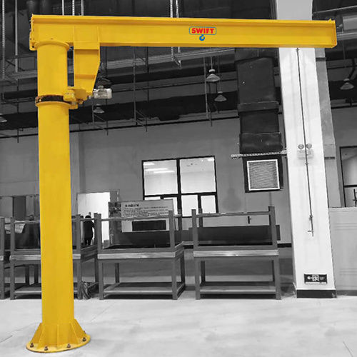 JIB Crane - Mild Steel, 1 to 5 Tons Capacity, 6-Meter Arm Length | Remote Control, Emergency Stop, 360-Degree Rotation, Space-Efficient Design