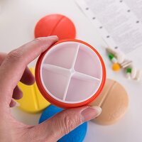 Portable Round Shape 4 Compartments Pill Box