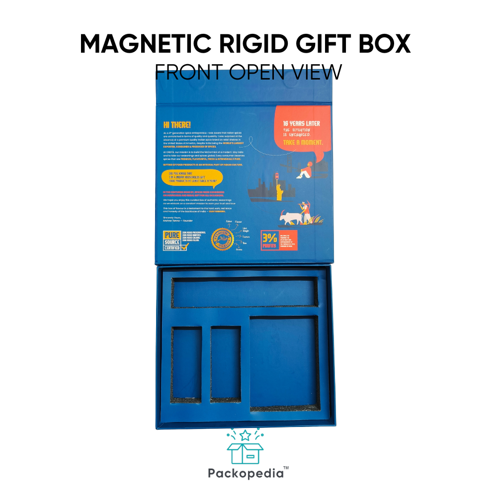 Magnetic Rigid Packaging Box - Gift Box With Heatlon Insert - Corporate Gift Packaging - Color: Multicolour