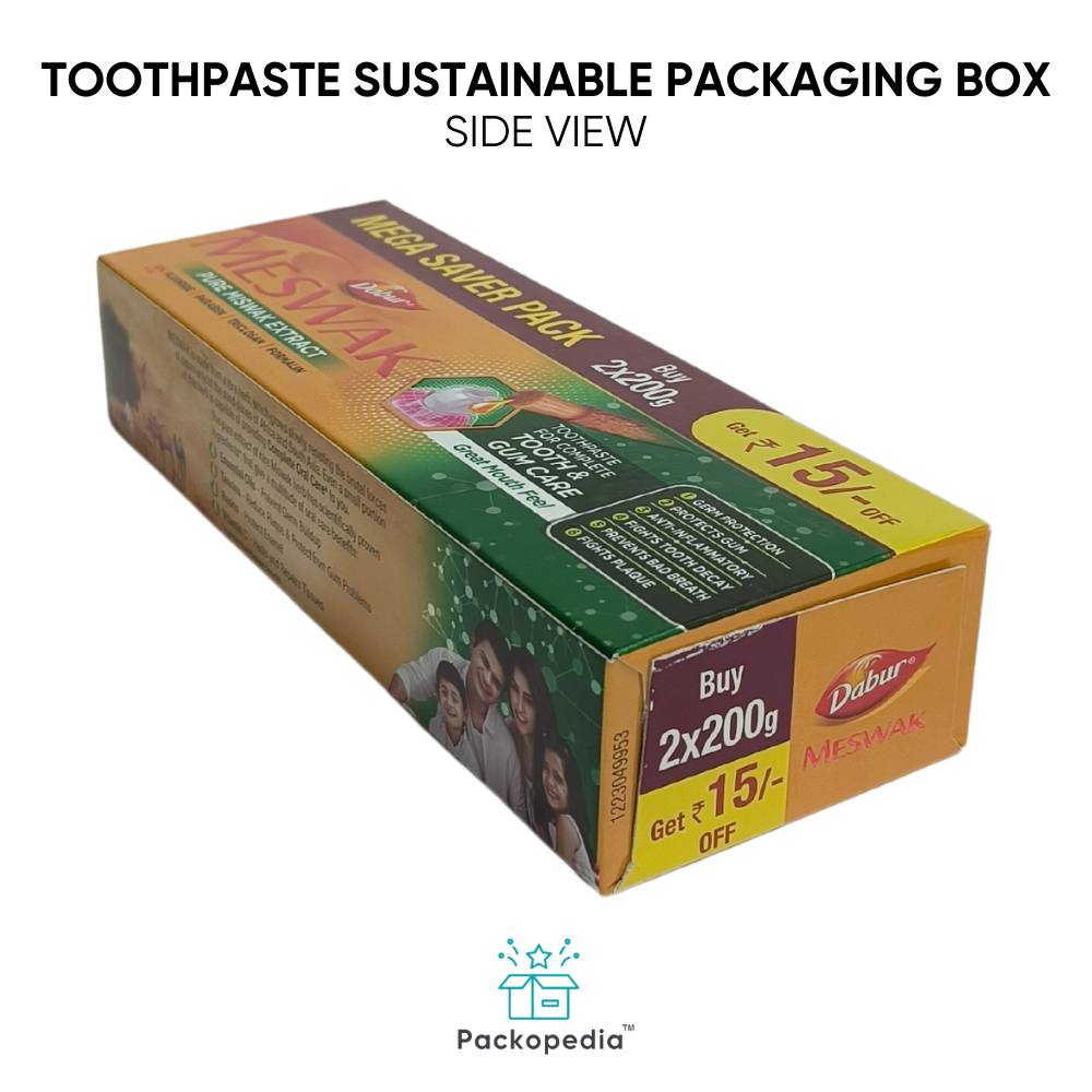 Sustainable Toothpaste Packing Box Multicolor Print With Laminated Finish - Color: Multicolour