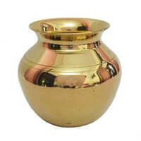 Brass Gangajal Lota Kalash - Brass Material, Polished Golden Finish, Intricate Indian Designs | Washable For Easy Maintenance And Durability
