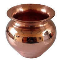 Pooja Copper Kalash - High-quality Polished Copper, 12 Inches Tall, Radiant Red Copper Color | Washable, Intricate Design For Religious Ceremonies