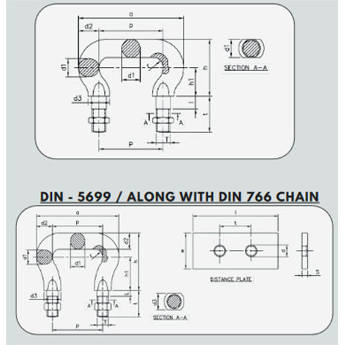 Cement - Bucket Elevator Chains & U Link - Material: Metal