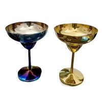 Gold Plated Goblet - Brass, Medium Size, Round Shape, Golden Color | Modern Style, Durable Metal Design For Elegant Beverage Serving