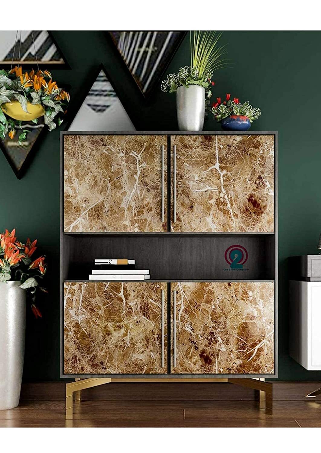 Brown Marble Wallpaper - 3.05 X 0.61 Meters | Waterproof, Self-adhesive, Removable, Easy To Cut, Ideal For Cabinets & Shelves