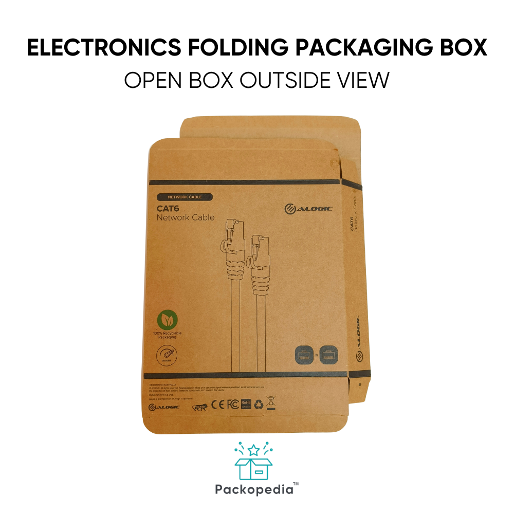 Electronic Item Packaging Box - Kraft Paper Material, Custom Size & Shape, Multicolour Art Paper, Rectangle Design | Elegant Hinged Rigid Box, Tailored Luxury Presentation
