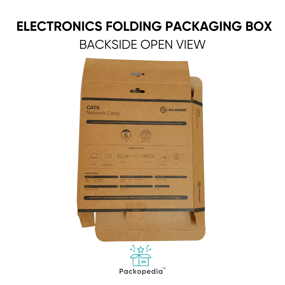 Electronic Item Packaging Box - Kraft Paper Material, Custom Size & Shape, Multicolour Art Paper, Rectangle Design | Elegant Hinged Rigid Box, Tailored Luxury Presentation