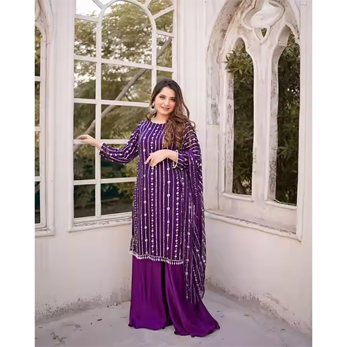 Fashion latest Georgette Semi Stitched Sarara Suit With dupatta