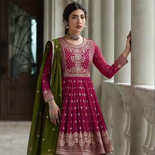 Semi Stitched Heavy Quality Silk Salwar Kameez Suit