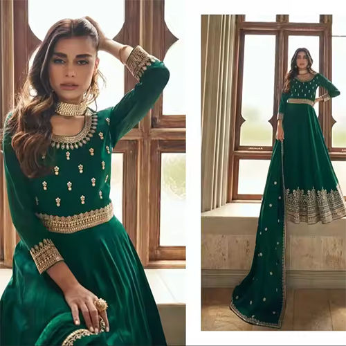 Pakistani Dress Design Salwar Kameez - Color: Green