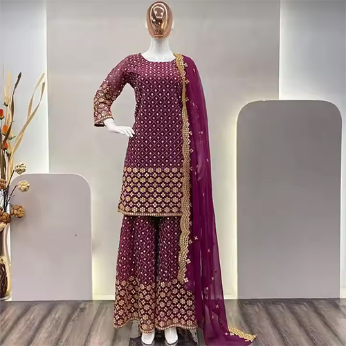 Georgette Fabric and Embroidery Work Salwar Kameez Wedding