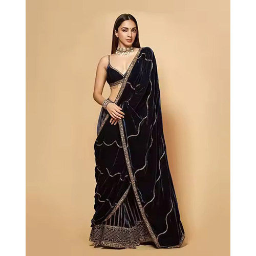 New Bollywood Style Fancy Lehengha Cum Saree - Color: Black