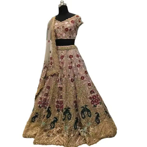 Flare Soft Mono Net Sequins Embroidered Work Lehenga With Can Can - Ethnic Region: Indian