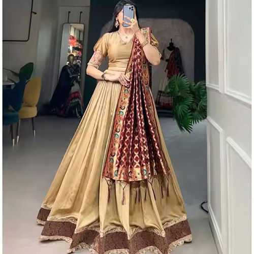 Designer Silk Lehenga With Lovely Print And Foil Work Lehenga - Ethnic Region: Indian