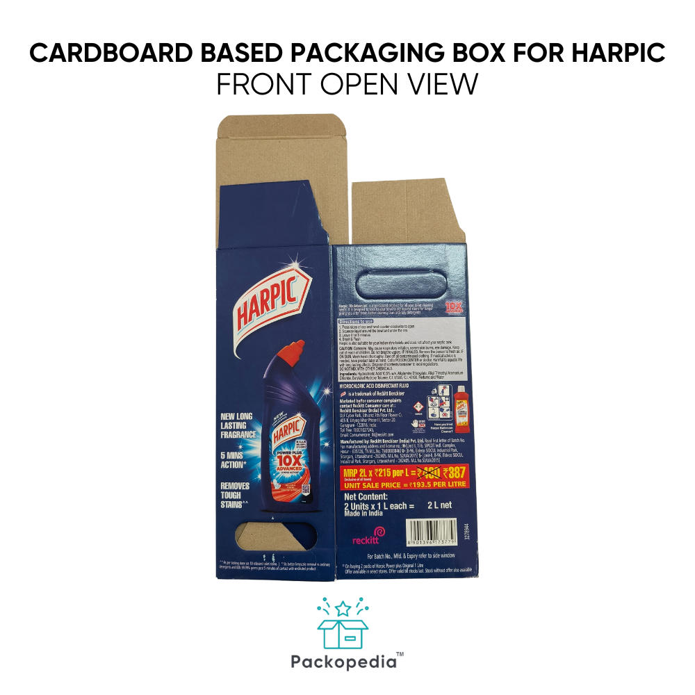 Cardboard Based Box For Harpic With Multi-color Printing, 100% Sustainable And Eco-friendly - Color: Multicolour