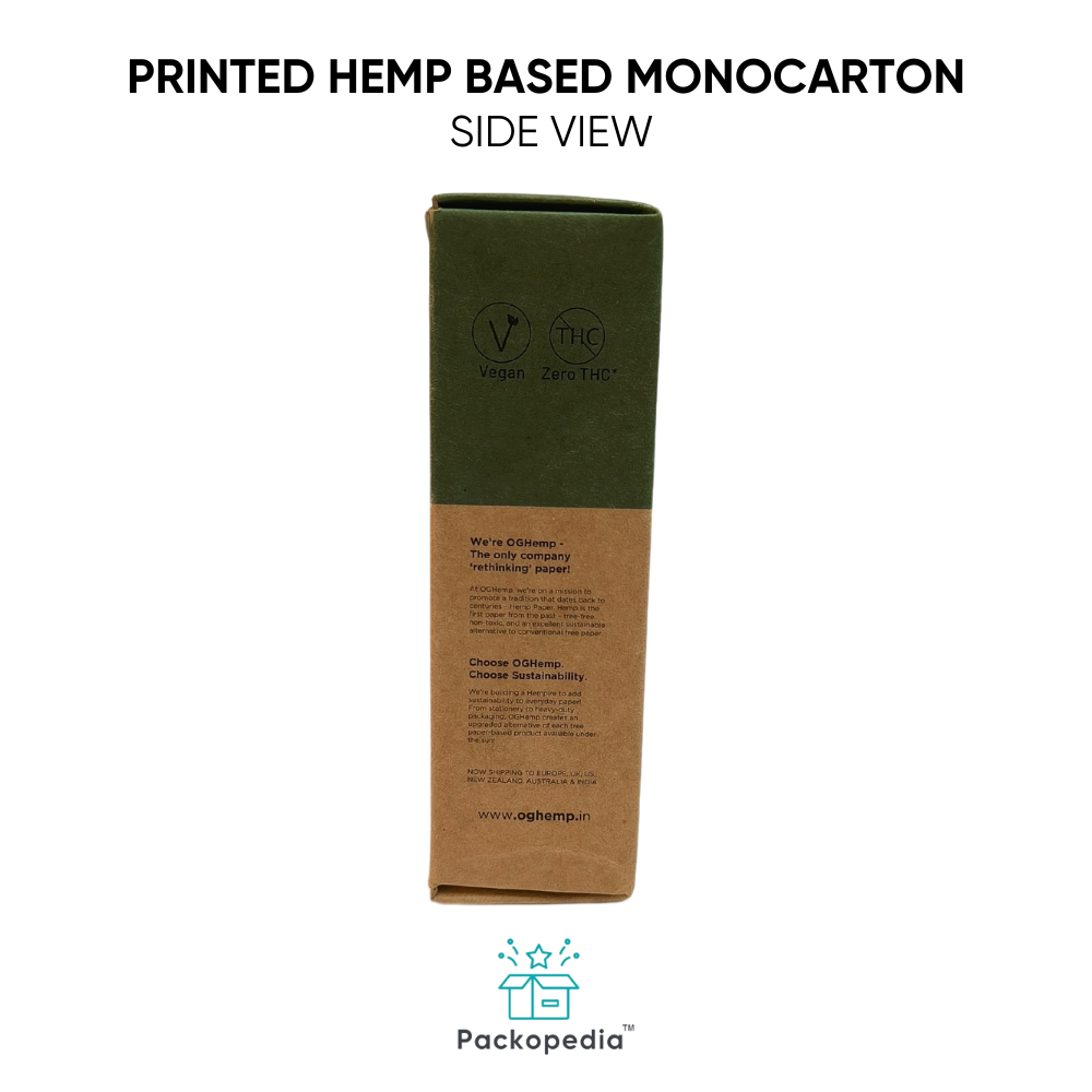 Sustainable, Customizable He mp-Based Printed Monocarton for Cosmetic Packaging
