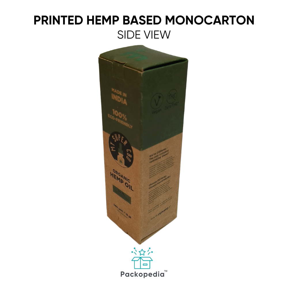 Sustainable, Customizable He mp-Based Printed Monocarton for Cosmetic Packaging