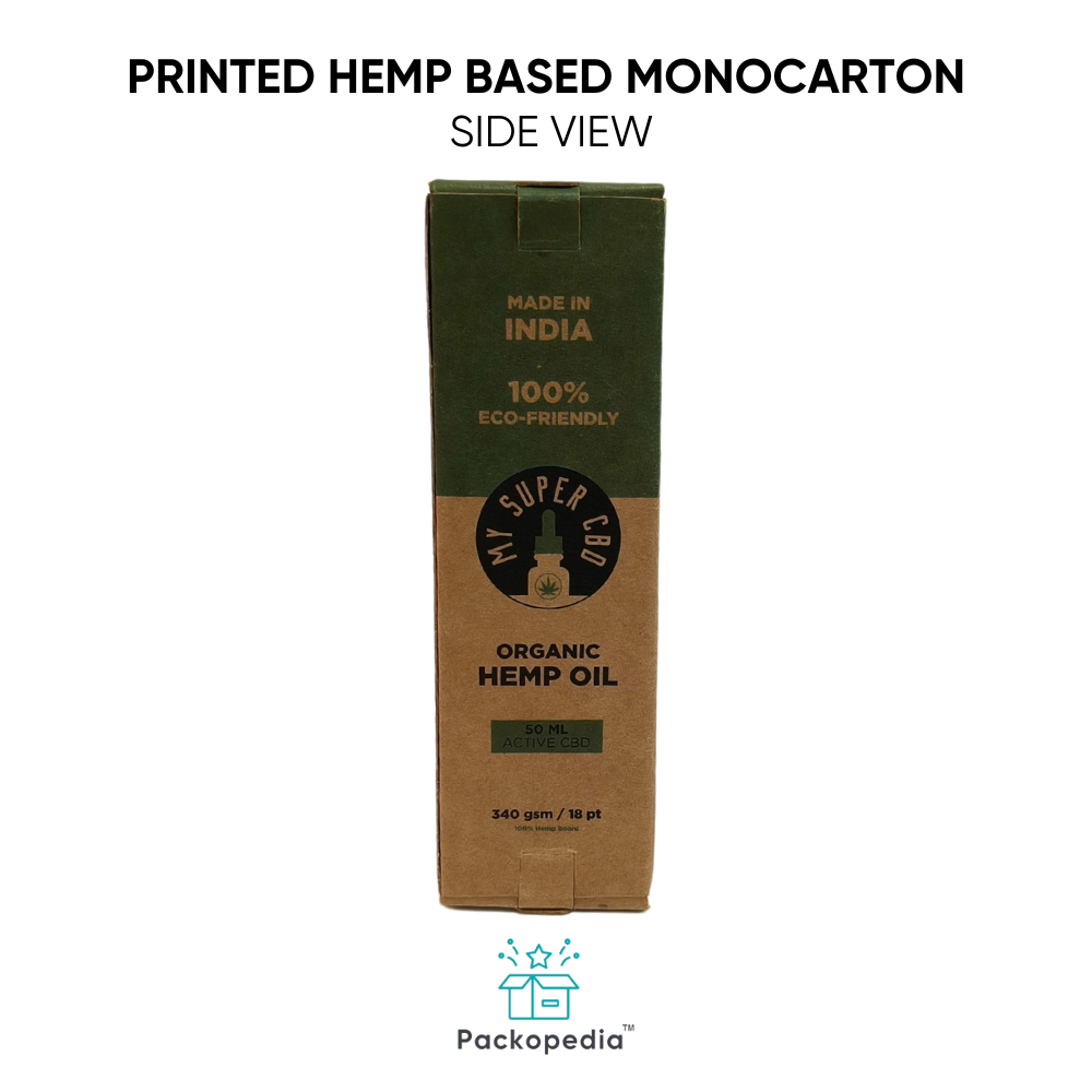 Sustainable, Customizable He mp-Based Printed Monocarton for Cosmetic Packaging