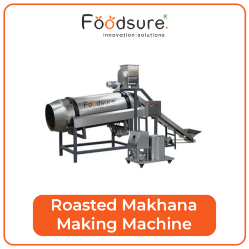 Makhana Machine - 100% Stainless Steel, Upto 100 Kg/hr, PLC Control, 20 Watt, 420 Volt | Fully Automatic, Eco-Friendly, Complete Production Line