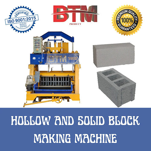 Concrete Hollow Block Making Machine - Color: Yellow And Blue