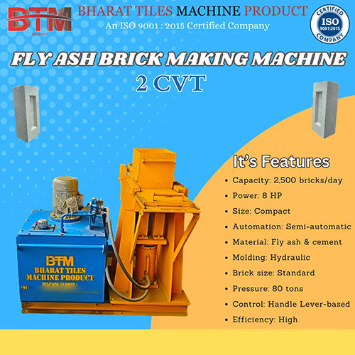 Semi Automatic Brick Making Machine - Industrial Use, Yellow Color | 1 Year Warranty, Non-Computerized Performance