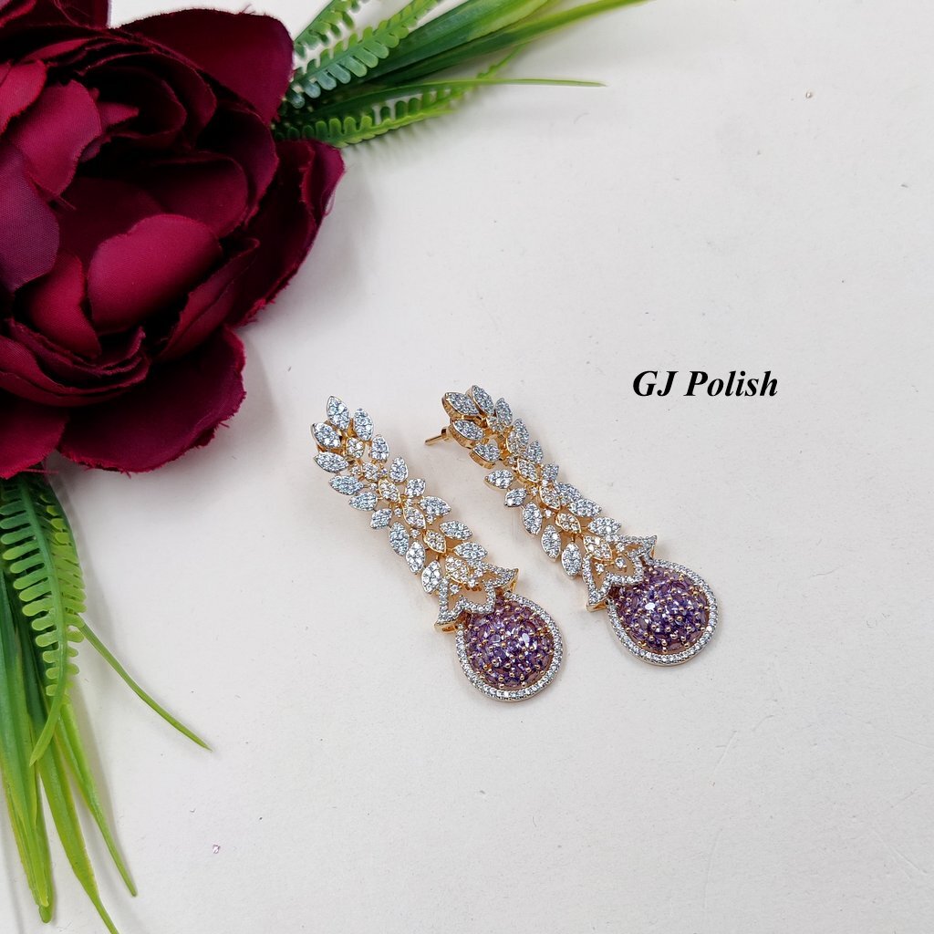 Shimmering Glamorous  American Diamond Earring