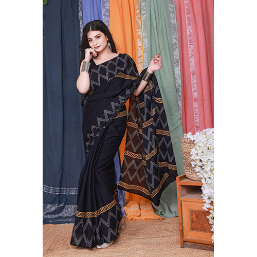 Printed Cotton Saree - Color: Multicolor Available