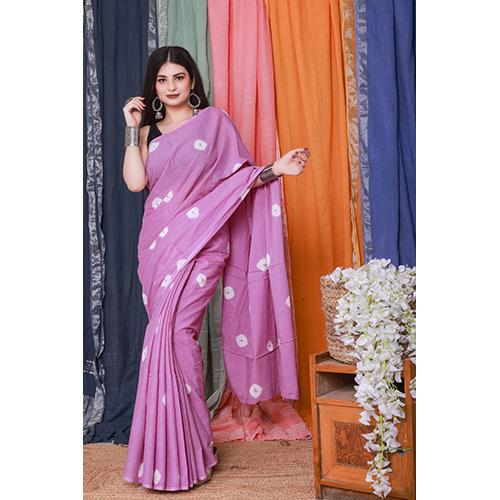 Purple Color Printed Cotton Sarees