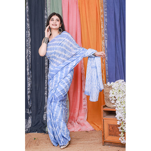 Light Blue Color Cotton Sarees