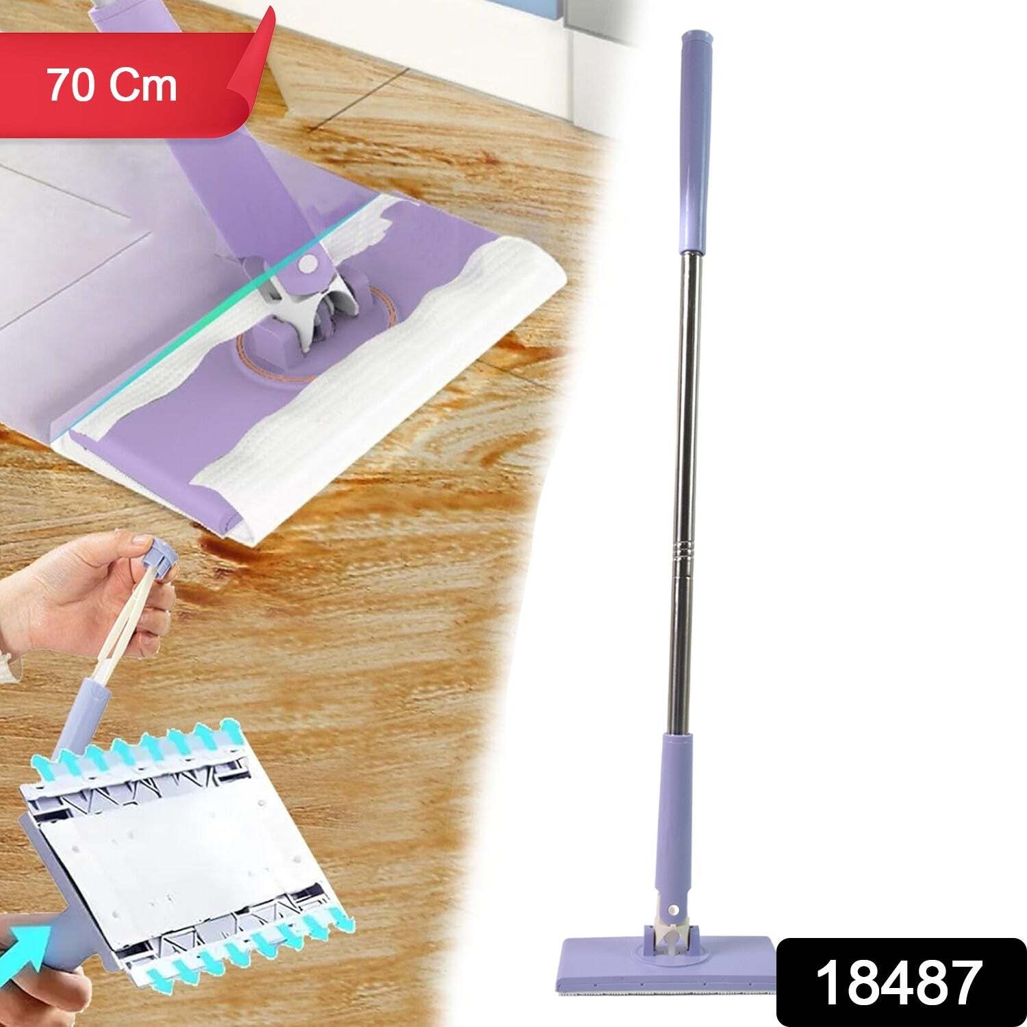 Automatic Cloth Changing Mini Mop With Push Pull Cloth Changing Handles