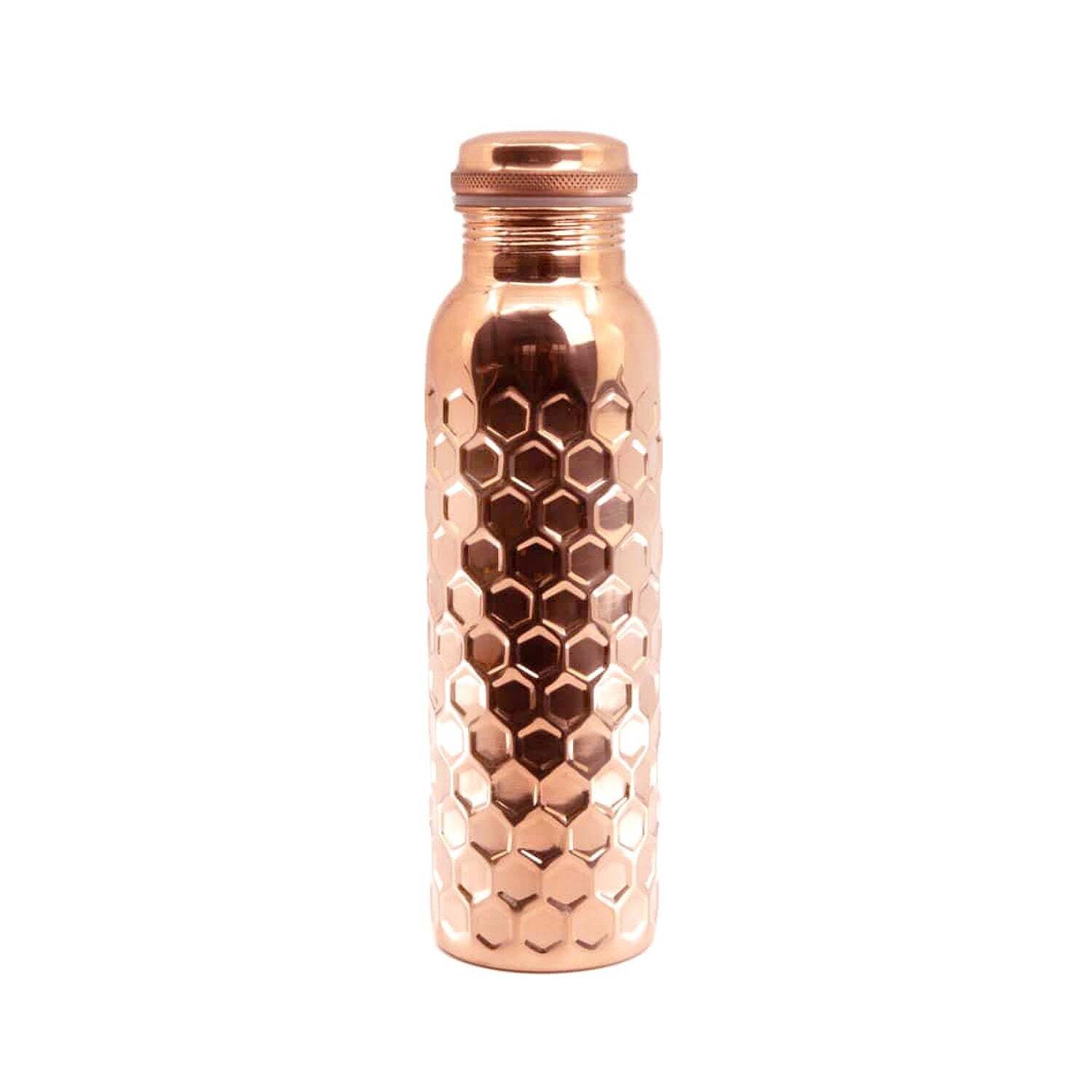 Diamond Cut Copper Water Bottle 2 Glasses with Gift Boxs