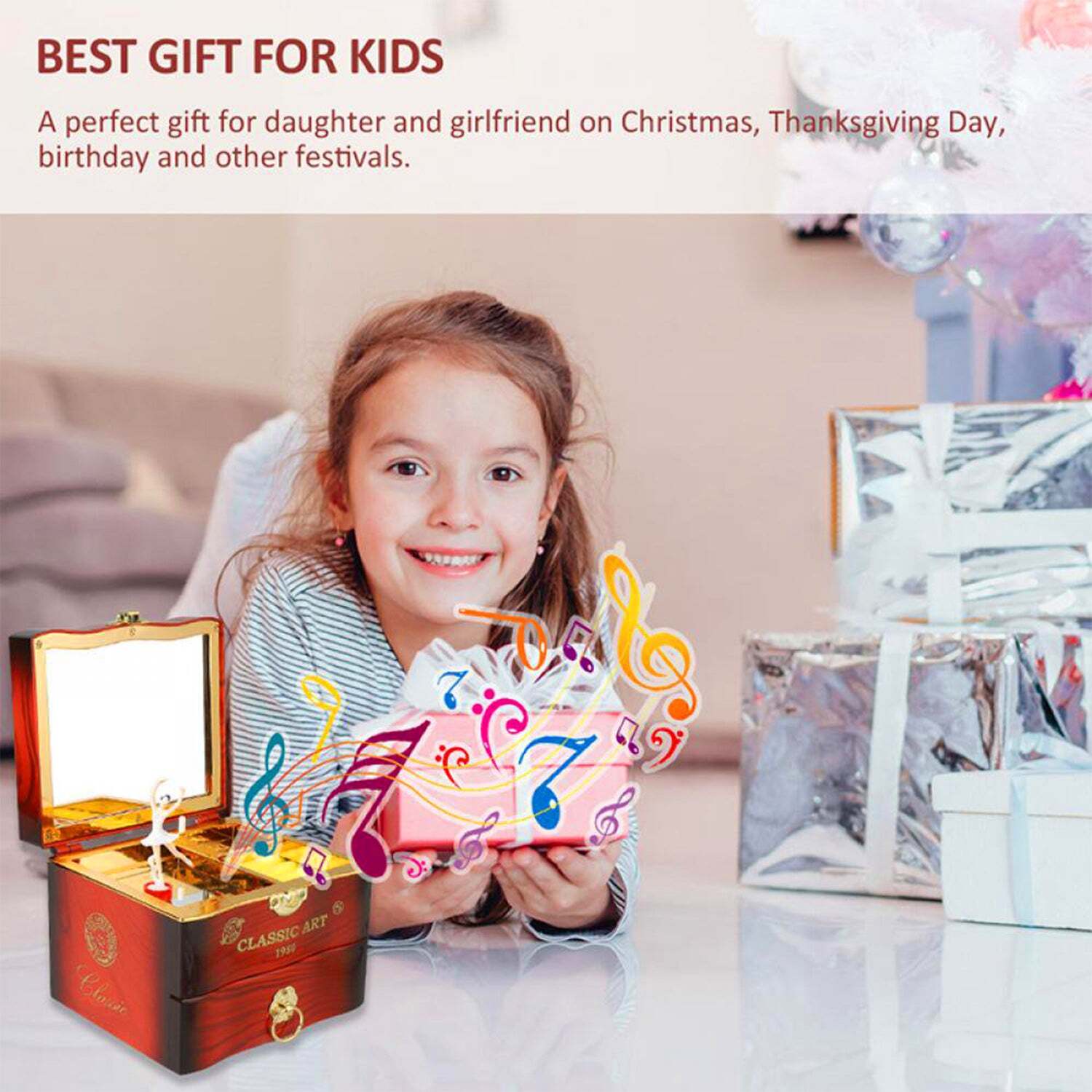 Dancer Ballerina Piano Music Box Hand Crank Music Plastic Box Gifts