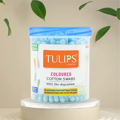 100 Sticks Coloured Eco Friendly Cotton Ear Buds Swabs Jar