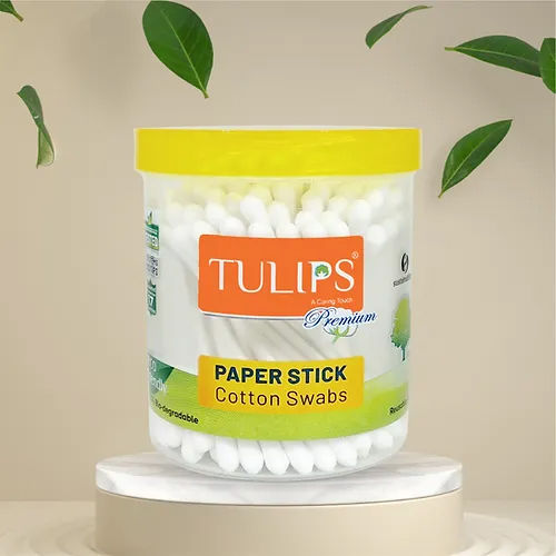 100 Sticks Premium Eco Friendly Cotton Buds Swabs Jar - Bud Color: White