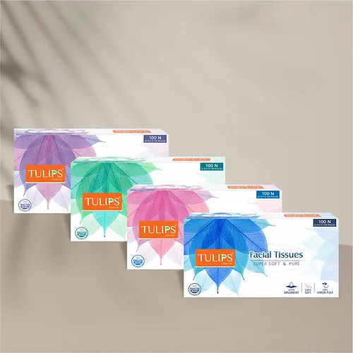 2 Ply 100 Pulls Facial Tissue Paper Color Variant