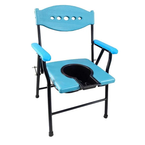 Hospital Steel Commode Chair - Color: Blue