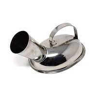 800ml Urinal Male Stainless Steel Bed Pan - Stainless Steel, 6.3x1.7x4.9 Inches, Silver Color, Manual Flush, Oval Shape, Floor Mounted, Movable