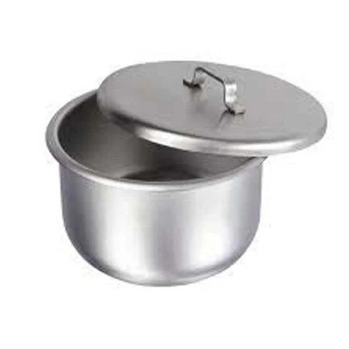 6 Inch Stainless Steel Gallipot With Cover - Color: Sliver