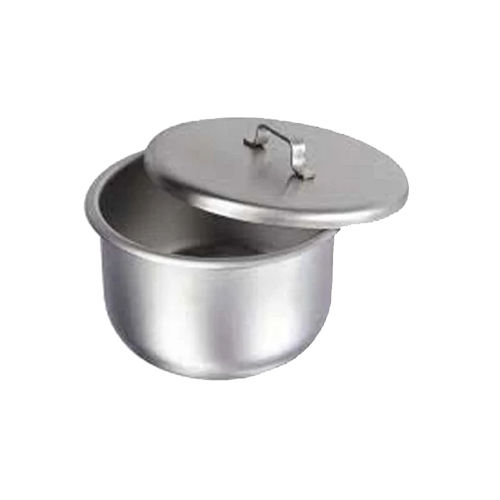 4 Inch Stainless Steel Gallipot With Cover - Color: Sliver