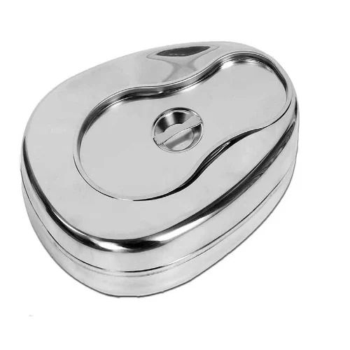 Seamless Stainless Steel Bed Pan Female With Cover Or Lid - Color: Sliver