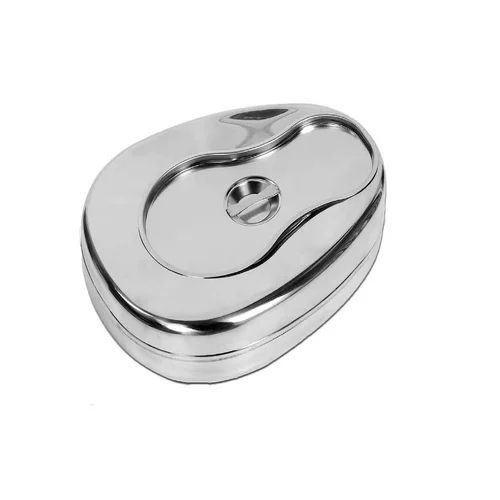 Stainless Steel Bed Pan Female B With Cover Lid - Color: Sliver