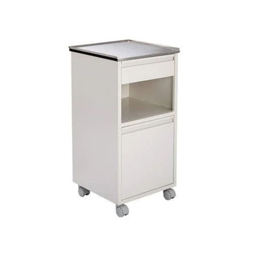 Mild Steel Hospital Bedside Locker - Color: White