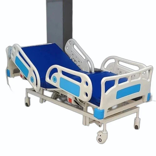 5 Function Electrical Icu Bed - Mild Steel, White & Blue Finish | New, Foldable, Electric Power Source