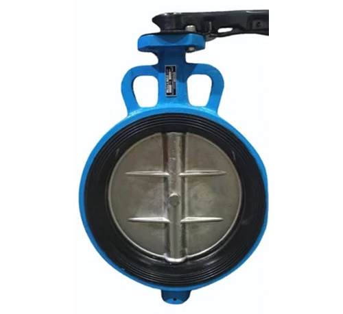 Blue Wafer Type Butterfly Valve