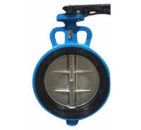 Blue Wafer Type Butterfly Valve